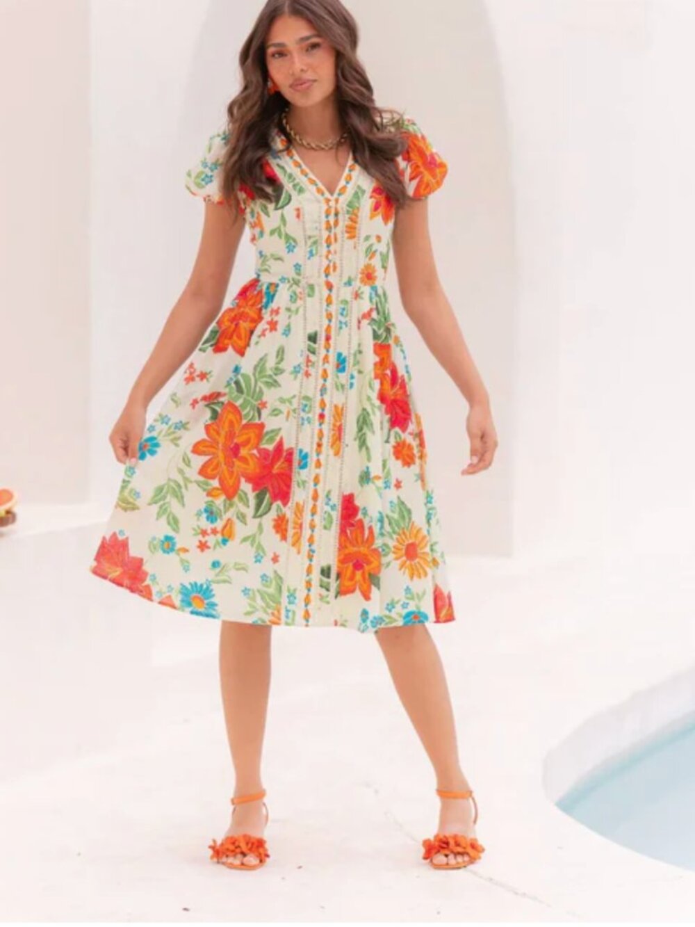 NWT JessaKae Leilani Dress in Garden Fiesta 100% Cotton